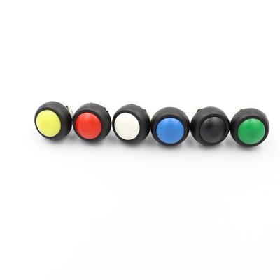 6 sztuk PBS-33B przełącznik wciskany 12MM mały wodoodporny przełącznik samoczynnego resetowania okrągły przełącznik resetowania bez blokady zasilania sferyczny