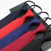 Solid Color Men's Matte Zipper Tie - Business & Formal Black, Red, Blue