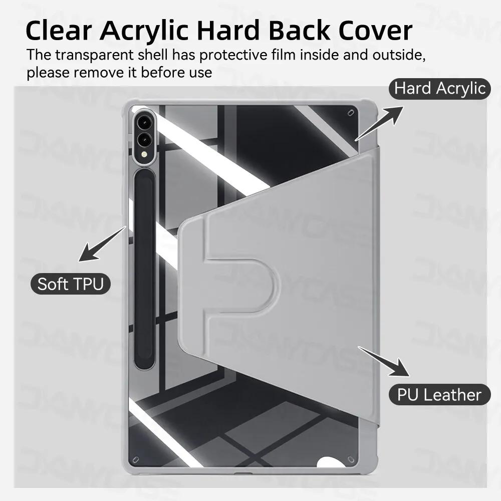 For Samsung Galaxy Tab S9 Case For S9 FE S6 Lite Tab A9 A8 S9 Plus FE S7 S8 For S7 S8 Plus S7 FE 12.4in S7 S8 11in Acrylic Cover