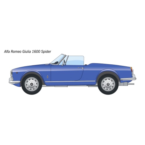 Italeri 1/24 Scale Alfa Romeo Giulia 1600 Spider Plastic Model Kit with Japanese Instructions (IT3668JP)