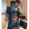 Niche Design Starry Sky Imitation Cashmere Scarf for Women Autumn and Winter New Oil Painting All Match Scarf Warm Thickened Shawl