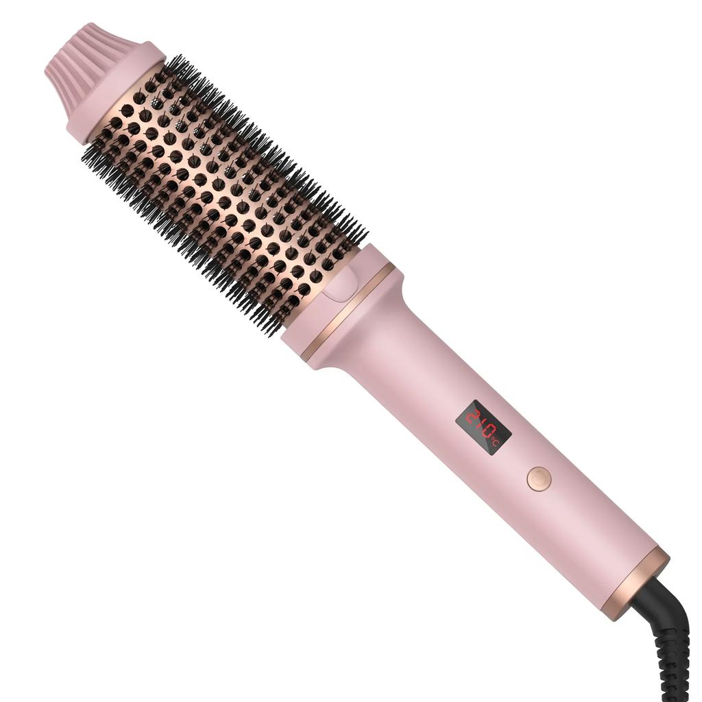 Curling Iron Brush PTC Thermal Ceramic Hair Curler Create Loose & Volume Curls Heating Hair Styling Brush