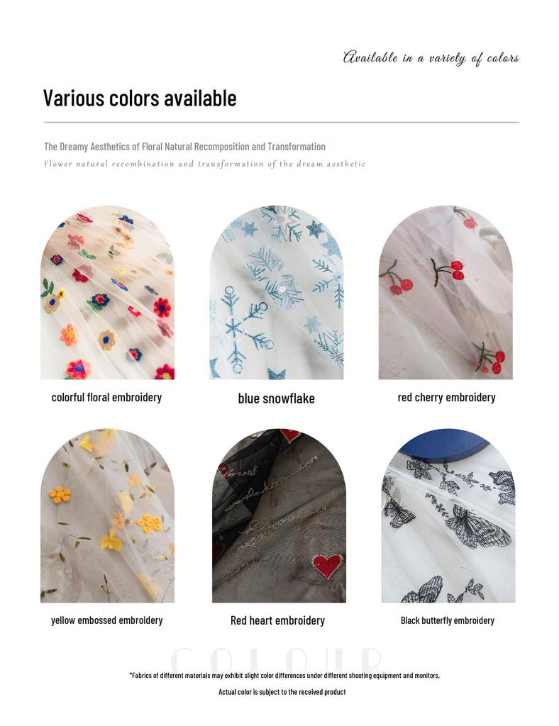 Imanqiyun Colorful Embroidered Floral Lace Tablecloth and Photography Backdrop.