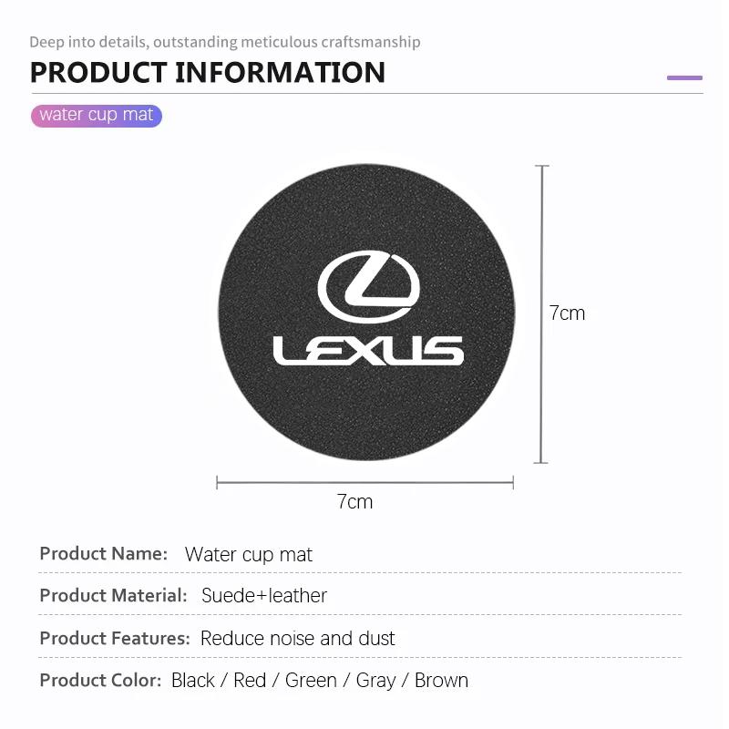 2Pcs Car Cup Mat Leather Auto Cup Slot Non-Slip Coaster For Lexus F SPORT ES RX NX LS UX LM LX GX LC RZ IS CT GS RC HS SC TX LBX