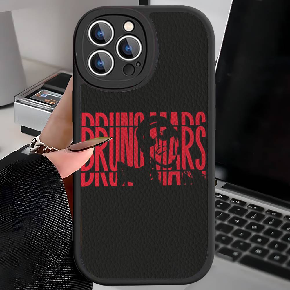 Famous Bruno Mars The Romantic Leather Phone Case For IPhone 15 14 13 Pro Max 12 11 16 Plus Phone Cover