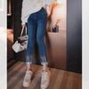 Women Spring Autumn Korean Vintage Elastic Tight Denim Jeans Casual High Waist Pencil Pants