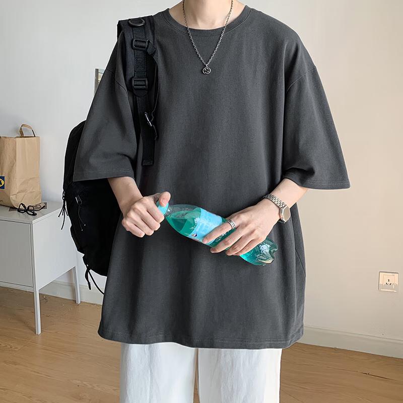 Men's Japanese Style Solid Color Cotton T-Shirt DF230