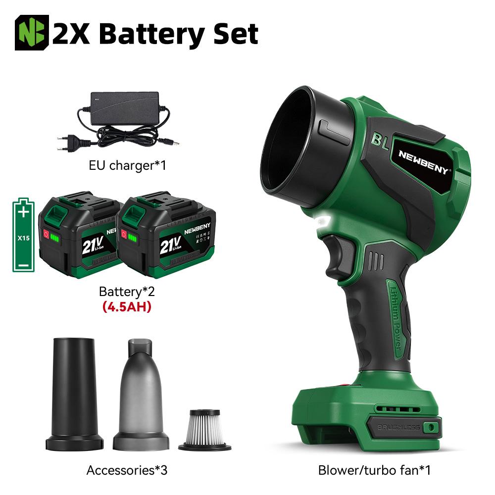 Newbeny 2IN1 Brushless Electric Turbo Blower Jet Fan 650M/S 3000W Violent Car Dryer Snow Dust Blowing Tool For Makita Battery