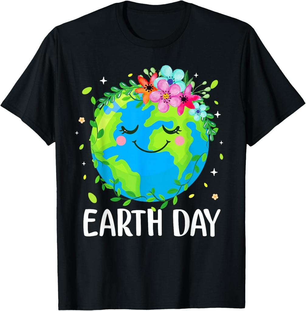 Happy Earth Day 2025 Floral Planet Unisex T-Shirt