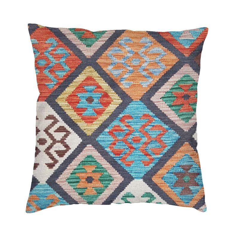 

Aksaray Antique Turkish Kilim Square Pillow Cover Decoration Boho Bohemian Ethnic Persian Tribal Cushion Cover Throw Pillow 30x30cm 12x12in