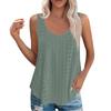 Sleeveless Eyelet Lace Tank Top for Women Casual Summer Scoop Neck Loose Fit Blouse Hollow Out Lightweight Shirt