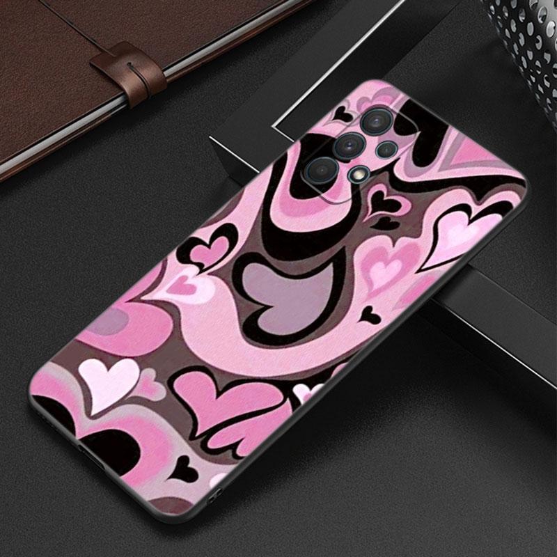 Purple Heart Swirl Pattern Case For Samsung Galaxy A12 A22 A31 A32 A50 A51 A70 A71 A72 A11 A21S A02S A10S A20S A30S A52 S 5G