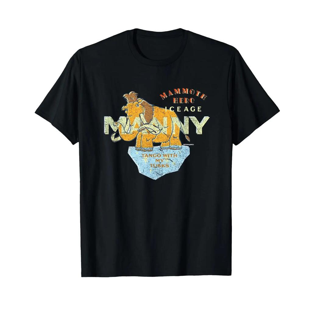 Ice Age Unisexny Mammoth Hero Tango With My Tusks T Shirt Black S Vintage Stylish Slightly Unisex Stretched Fashion
