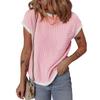 BITCED Women's Fashion Casual Short Sleeve O-Neck Blouses & Shirts