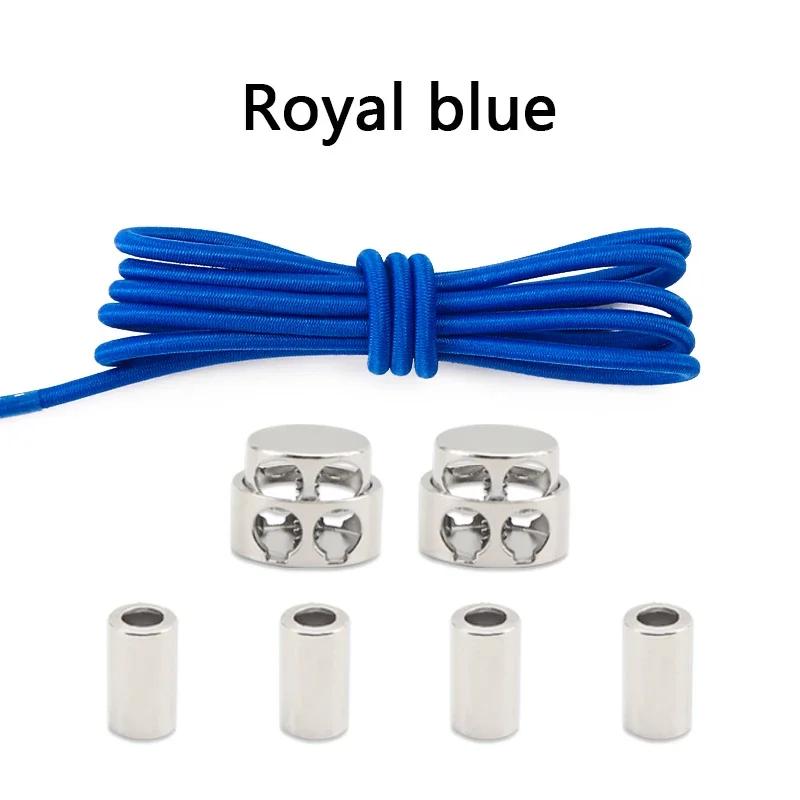 1 Pair Round Elastic Shoe Laces No Tie Shoelaces Tieless Metal Spring Buckle Shoelace for Kids Adults Elderly One Size Fit All
