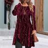 Elegant Cross-Border Women's Autumn/Winter Long-Sleeved Casual Print Dress