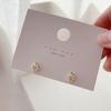 Silver Needle Diamond Stud Earrings: Elegant, Simple Design for Women