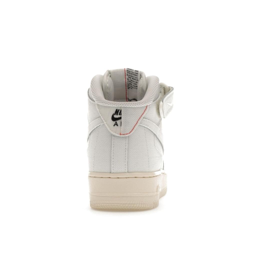 Nike  Air Force 1 07 Mid White Canvas Women Sneakers Summit-White Pearl-White Black DZ4866-121