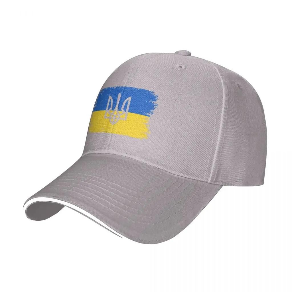 Ukraine Ukrainian National Flag Baseball Caps Casual Sandwich Caps Unisex Polyester Headwear Workouts