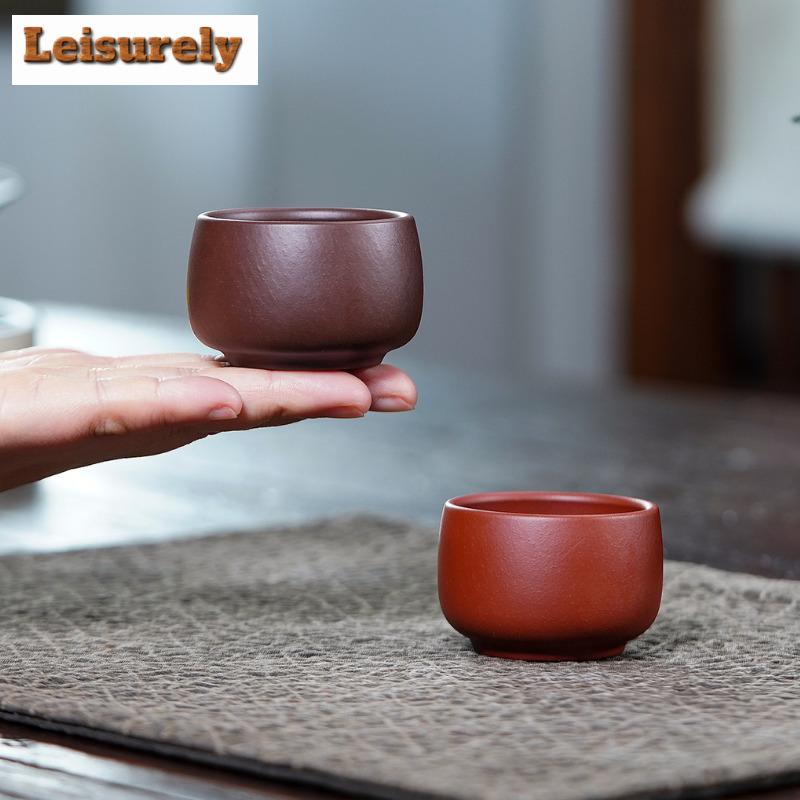 2pc/lot Yixing Purple Clay Teacup Ancient Tea Bowl Mug Tea-tasting Smelling Cup Chazhan Master Cups Zisha Teaset Collection 60ml