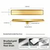 304 Stainless Steel Invisible Floor Drain Rectangular Shower Drain High Flow Hidden Grate Bathroom Drainage System