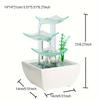 Dcor Home Imitation 3-Tier Glass Tabletop Fountain Natural Office Relaxing Desktop Zen Waterfall Meditation Fountain Led Lights