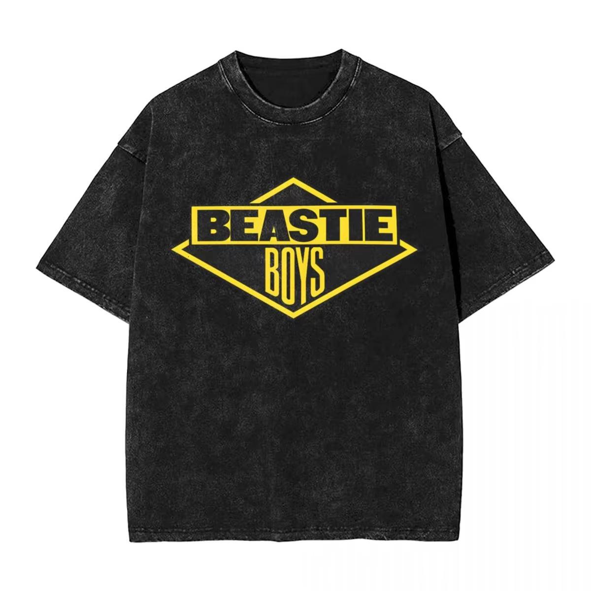 

Футболка Beastie Boys Group Harajuku Summer Vintage Washed T-Shirt для мужчин и женщин с короткими рукавами Y2K Top Cotton Streetwear Casual Tee L