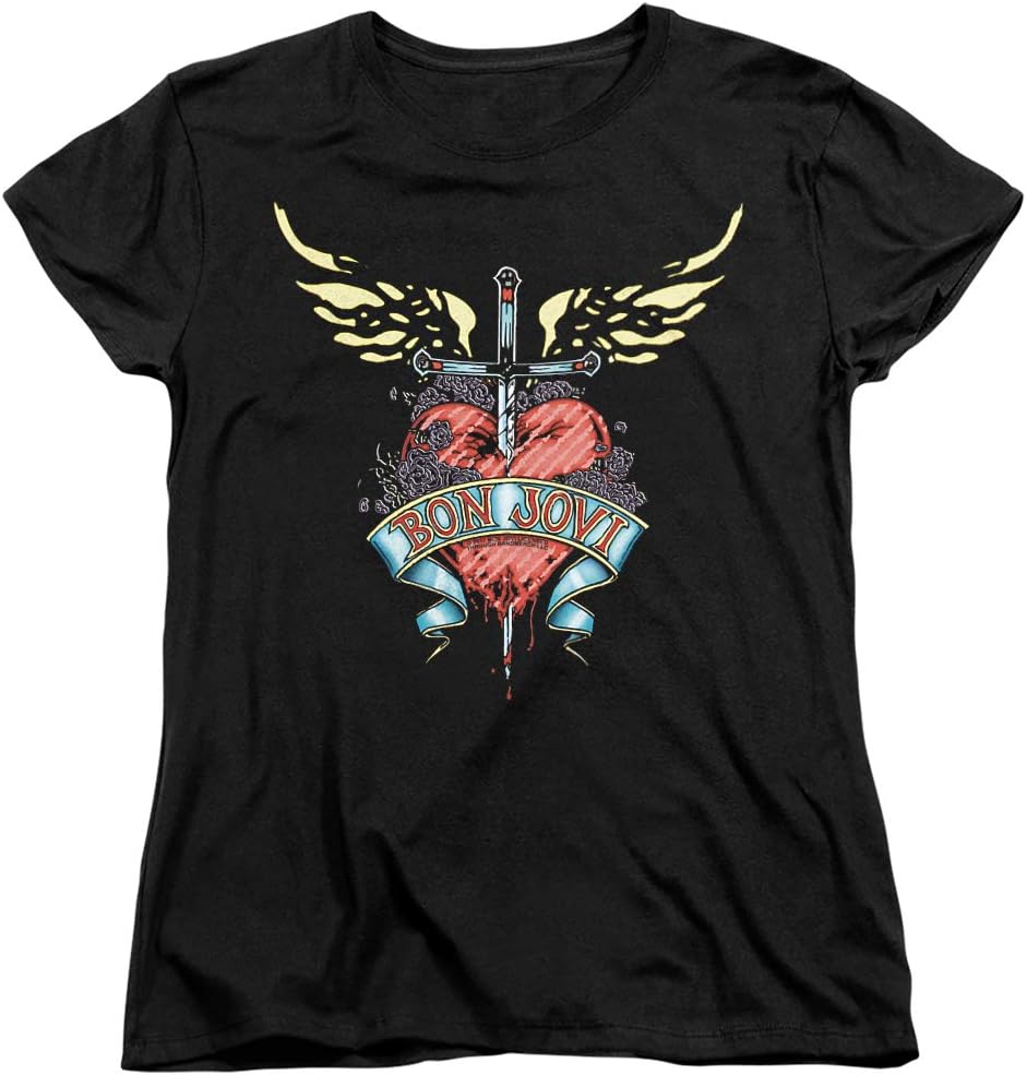 Bon Jovi Wings Heart Sword Band Logo T-shirt M