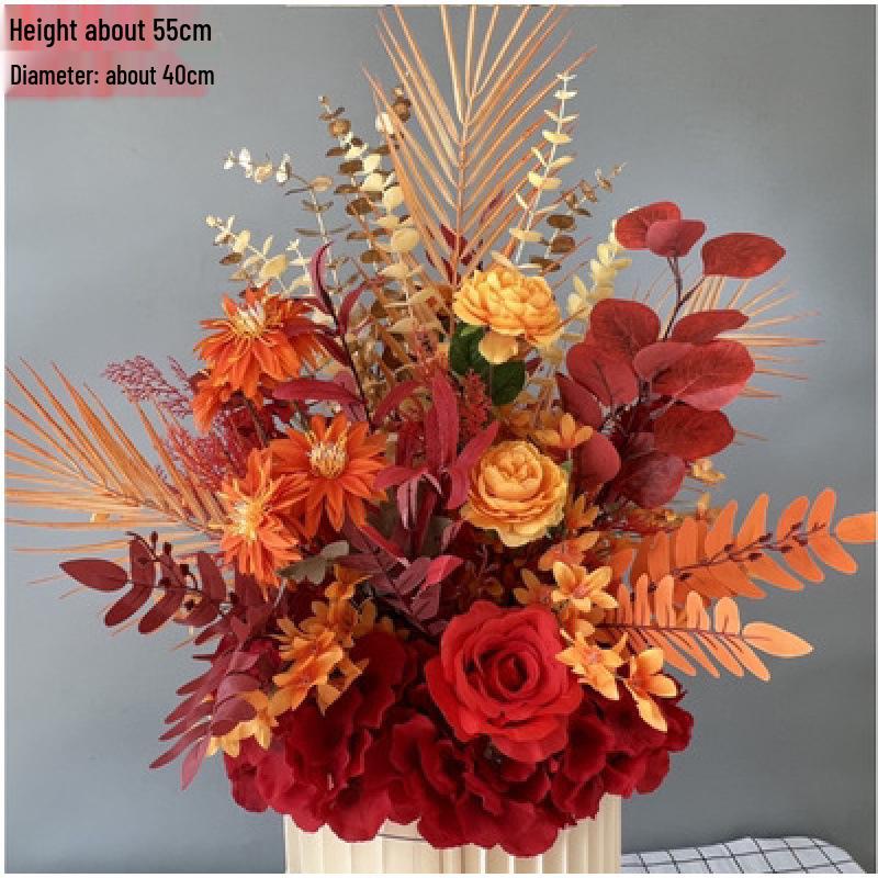 Geometric Square Frame Flower Stand for Weddings - Wrought Iron Artificial Flower Decor