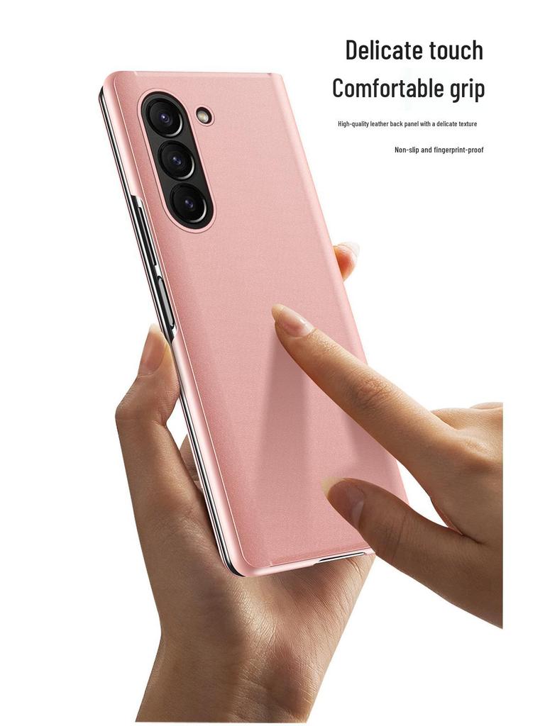 Samsung Z Fold7/6/5 Phone Case: Smart Flip Mirror, Full Coverage, Anti-Fall, Foldable Screen Protection.
