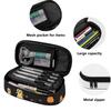 Pencil Case Durable 300D Polyester Large Capacity Easy Open Zipper with Mesh Pocket Removable Divider and Pen Slots for Students