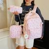 Schoolbag Japanese Schoolbag College Student Female Bow Three-piece Set Junior High School Backpack Fresh Large Capacity College Backpack