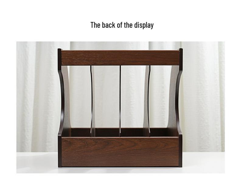 Wooden Desktop File Holder & Vertical Book Stand Organizer