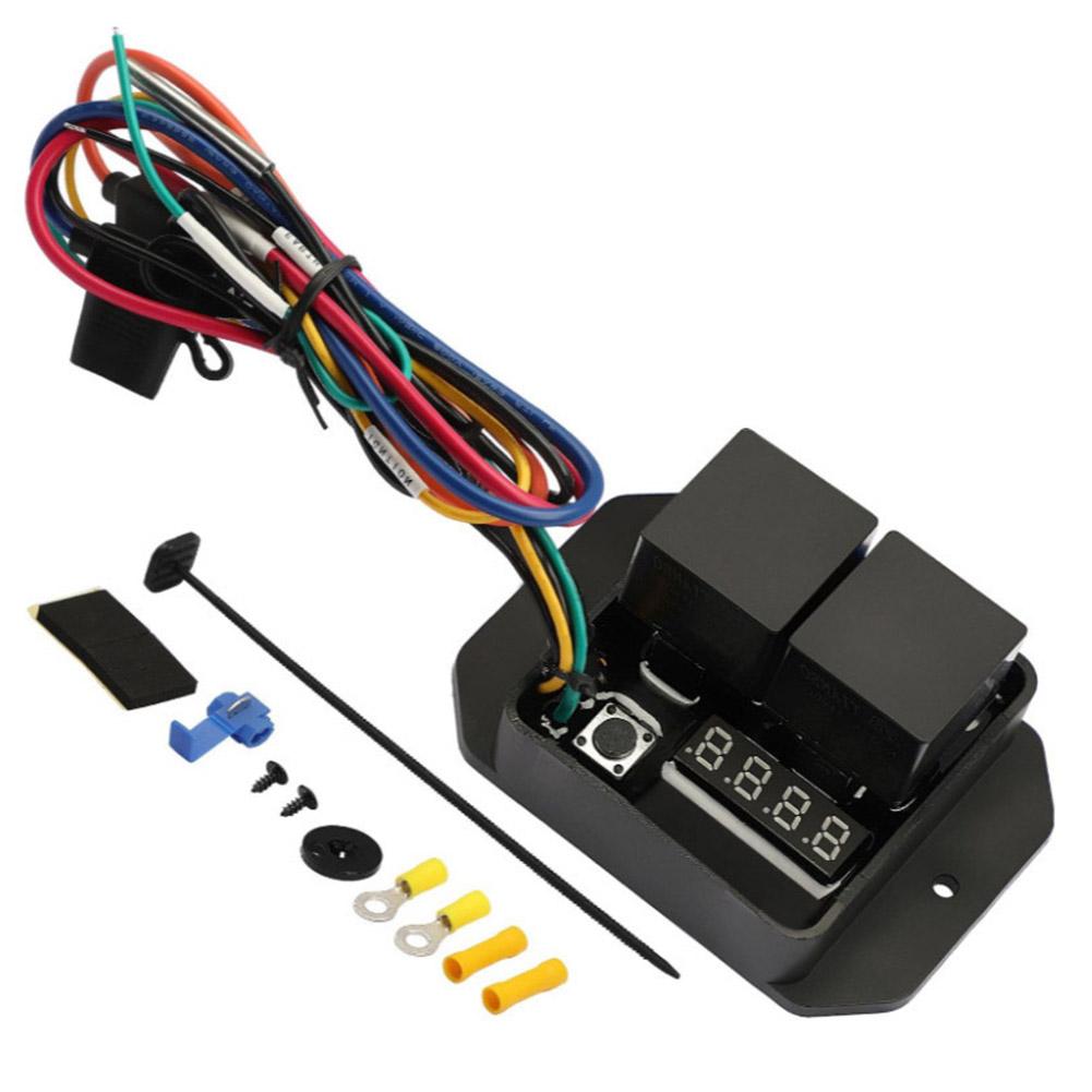 1pc 12/24V Digital Heatsink Fan Switch Kit Adjustable Temperature Dual Fan Control Switch Simple Installation