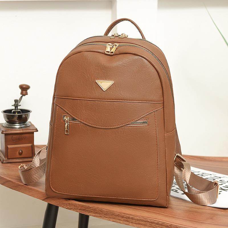 Large Capacity Simple and Versatile Backpack Women's New High-end College Style Schoolbag Travel Backpack