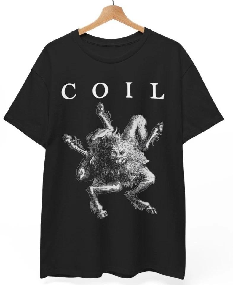 Coil Demon T-Shirt, Music Band Rock Unisex Black Shirt S-5XL Q4758 2XL