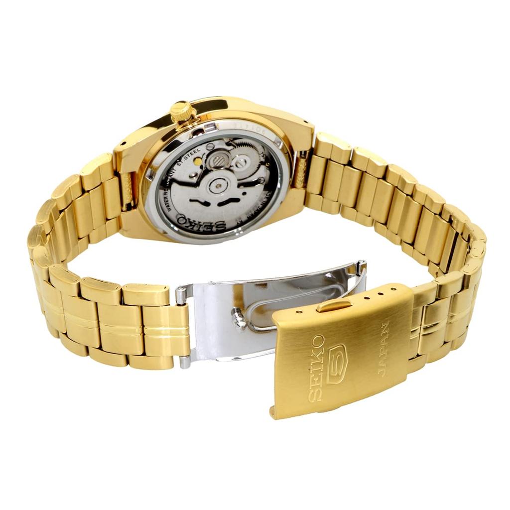 Relógio Masculino Seiko 5 Automático Feito em Seiko Five no Exterior Lumibrite Completo, Japão, SNK578J1, Modelo, Dourado