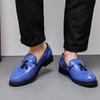 Fashion Men's Loafers, Fashionable Large-sized New Leather Shoes, Trendy Hairstylists Wearing Lazy Casual Shoes On One Foot A19