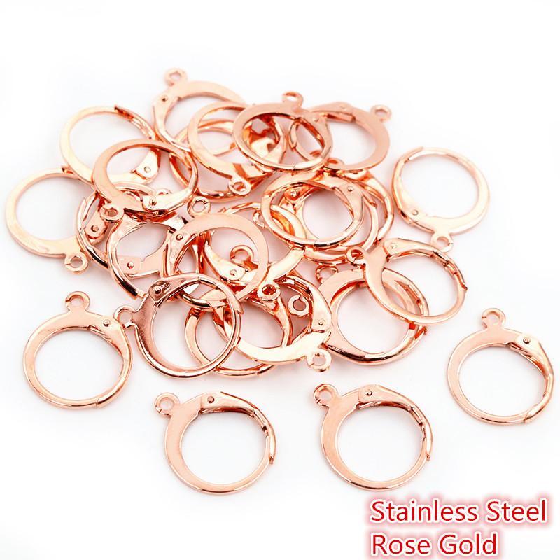 14x12mm 30pcs/Lot 316L Stainless Steel Gold High Quality Earring Hooks Wire Settings Base Settings Whole Sale