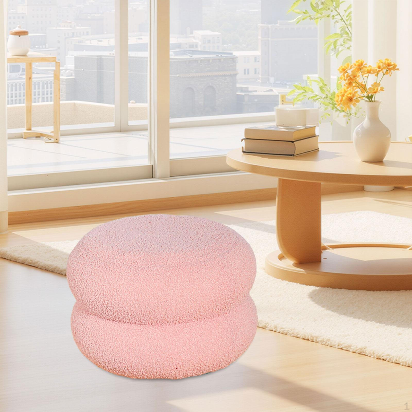 

Декоративный круглый пуф-табурет, устойчивый и удобный для дивана, подставка для ног, переобувание Pink