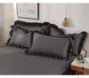 Komfort-Bettrock-Set mit Spitzensaum - Hautfreundliche Bettwäsche, Einzel-/Doppelbett