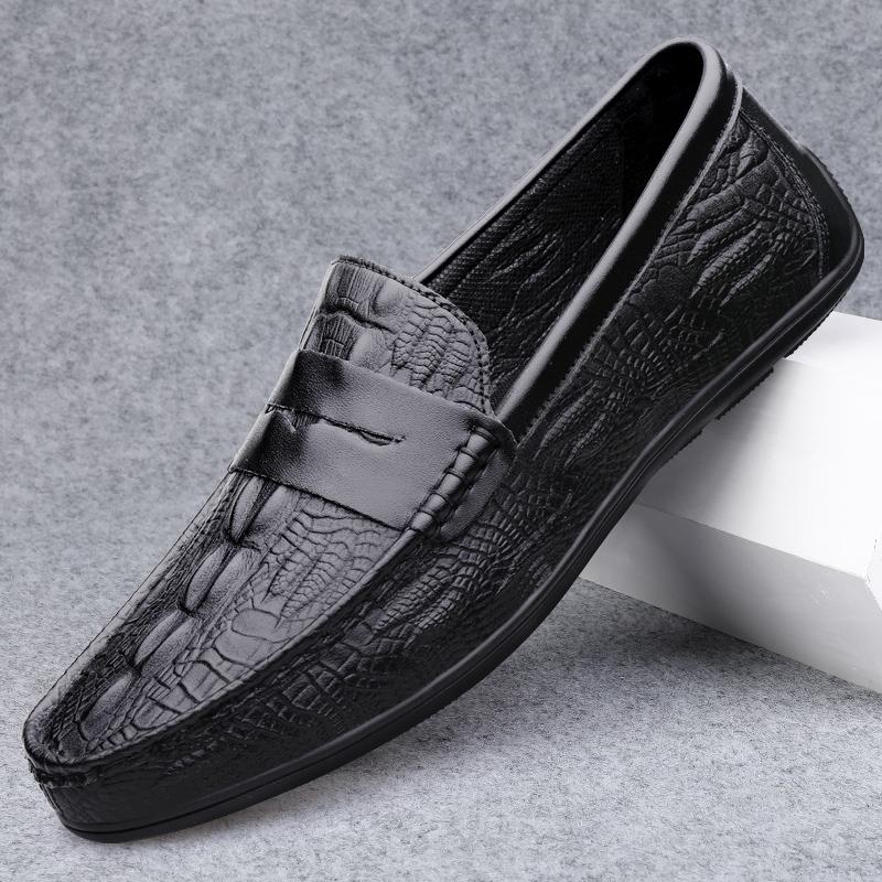 All-match Comfy Loafers Lightweight Mens Driving Shoes New Design Male Slip On Flats Soft Leather Casual Shoes Wedding Moccasins