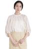 Nano Universe Linen Blend Sheer Blouse with Volume Size F Women's Sleeves, Ivory, 037, 669-5120317