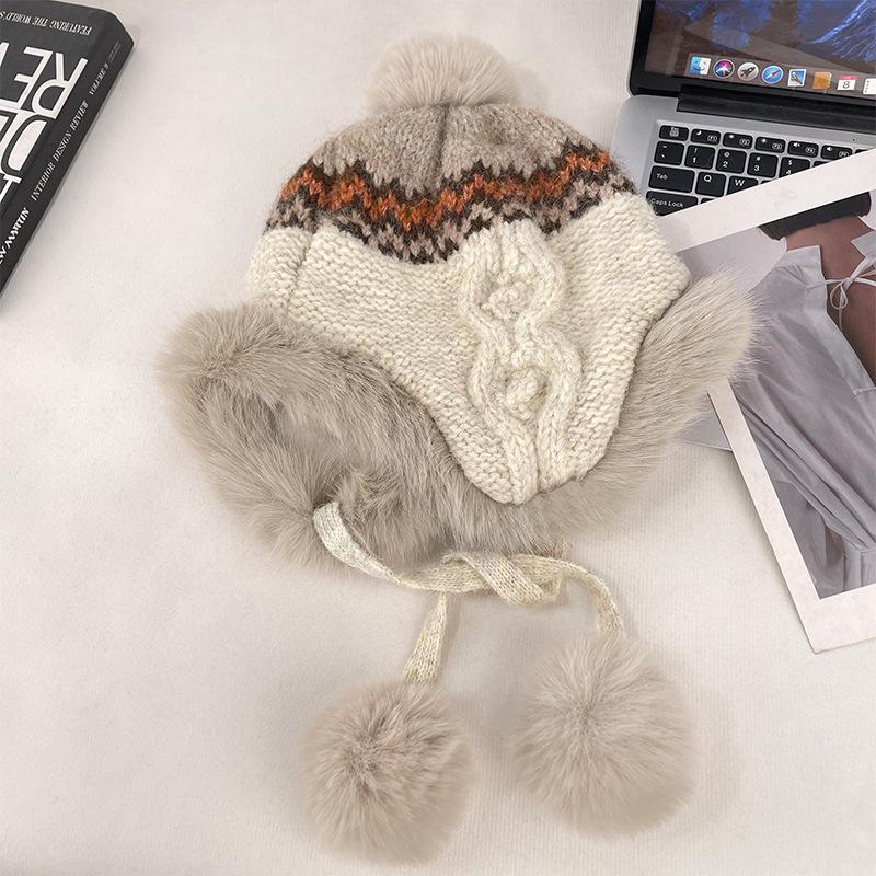 Plush Ear Protector Children'S Season Thickened And Velvet Warm Lei Feng Hat Northeast Cold-Proof Versatile Pullover Knitted Hat