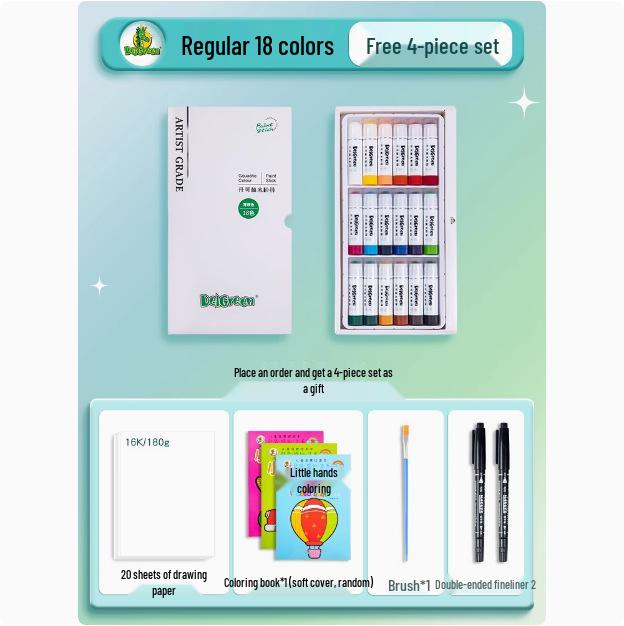 Dankelin Wasserfarb-Buntstift-Set: 12 Farben, Solide, Drehende Stifte für Kinder-Bastelbedarf mit Professionellem Pinsel