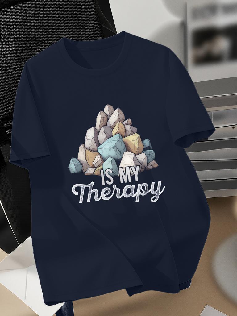 Mens Cotton Loose Colorful Stone Pattern Tshirt Casual Style Unisex Soft Cotton Material Comfortable Wearing Experience