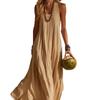 2026 summer European and American popular new women's vest seaside vacation style loose dress women