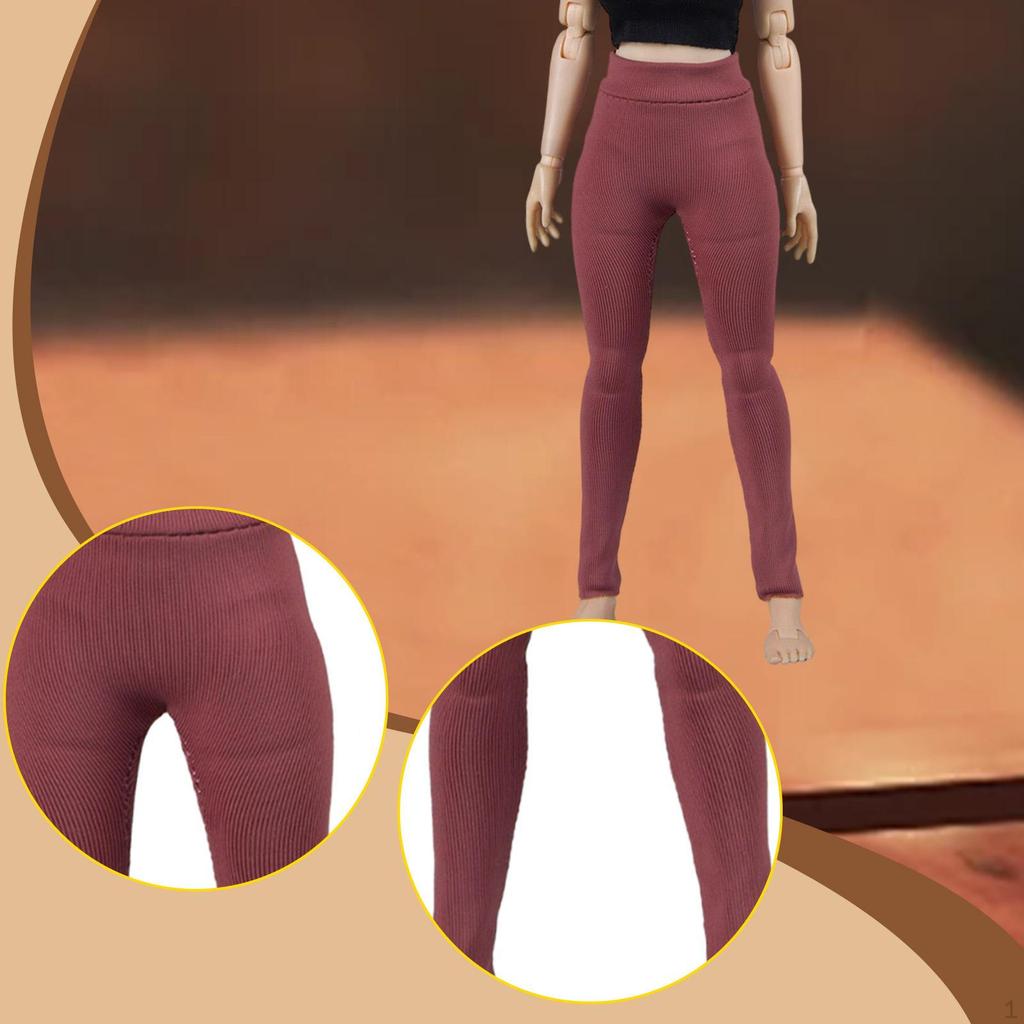 1/12 Action Figure Pants, Stretch Leggings, Miniature Clothing, Elastic for 6 Inch Figures Fit Yoga