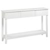 Modern Console Table with 3 Drawers and Open Storage Shelf, Entryway Table Narrow Long Sofa Table Hallway Foyer Table Behind Couch Table, White