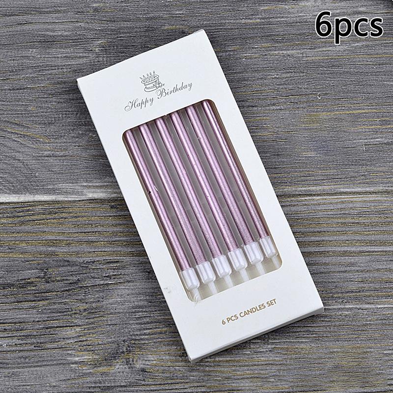 Color Candles 6/8pcs/box Wedding Party Birthday Cake Candles Decoration Party Supplies For Children Kids